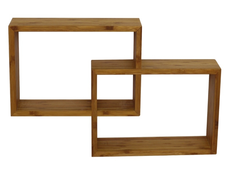 Top-tier Interlocking Bamboo Spice Rack and Floating Shelf Set